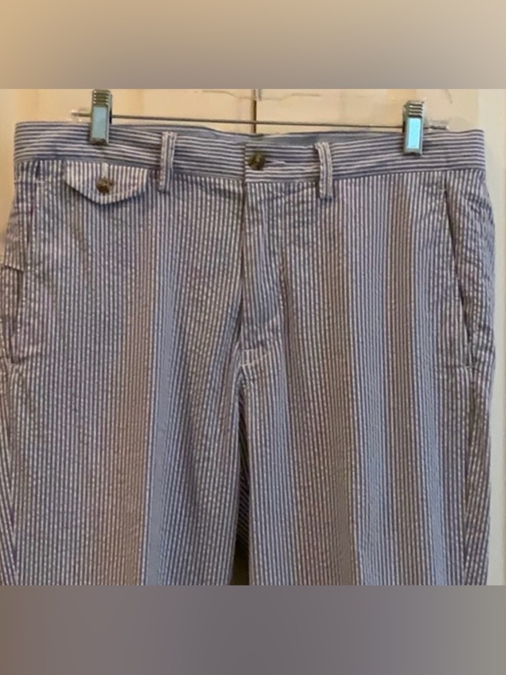 Polo by Ralph Lauren Blue and White Seersucker Chinos